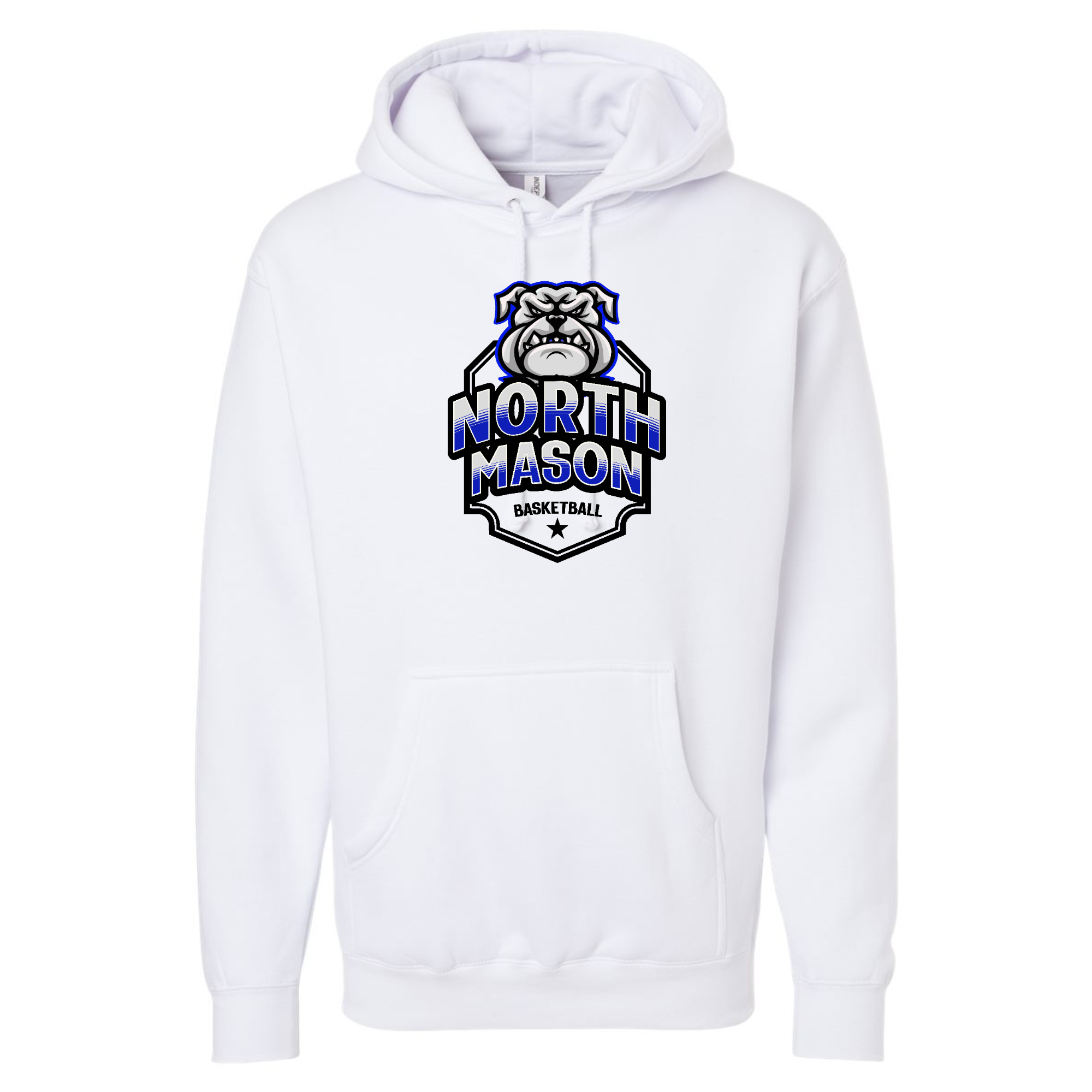 North Mason Basketball Bulldog Badge Hoodie (Unisex)